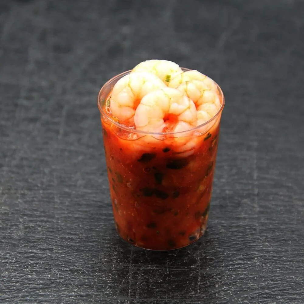 Verrine tartare de tomate aux crevettes